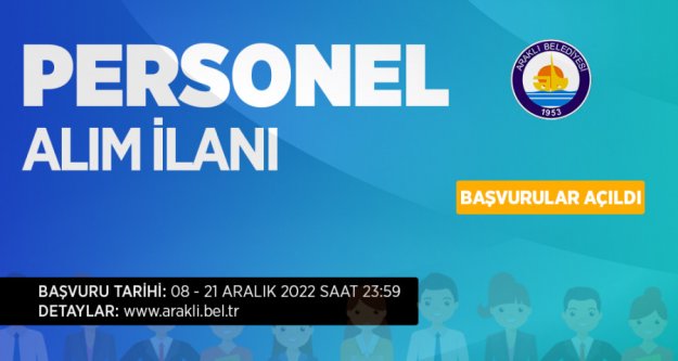 Araklı Belediyesi Personel Alım İlanı