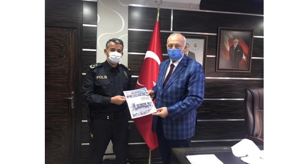 Araklı İlçe Emniyet Müdürü Veli Göçmen, Recep Çebi'yi ziyaret etti.