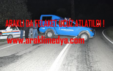 ARAKLI'DA HEYELAN YOL KAPATTI