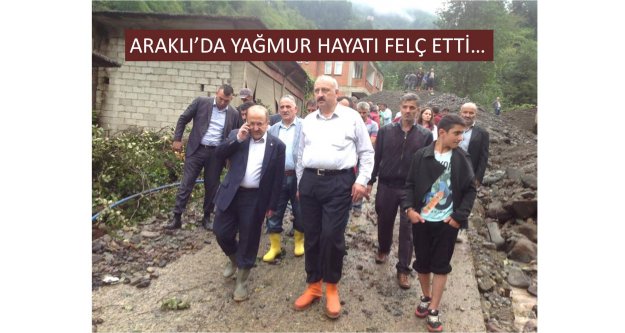 ARAKLI'DA YAĞMUR HAYATI FELÇ ETTİ…