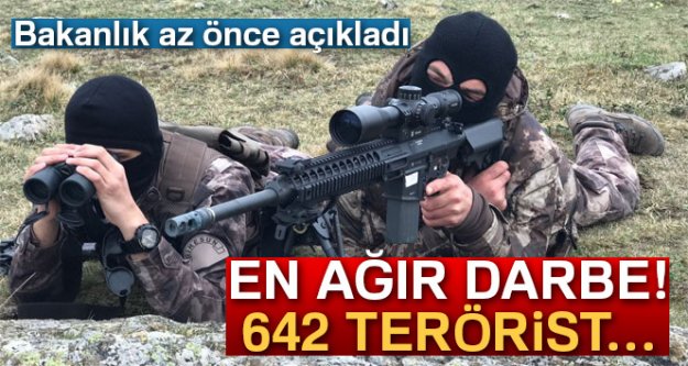 Bakanlık Açıkladı: Tam 642 Terörist !