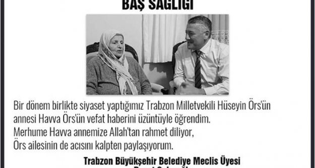 Davut Çakıroğlu'ndan Hüseyin Örs'e Başsağlığı mesajı