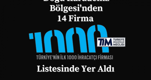 DOĞU KARADENİZ BÖLGESİNDEN 14 FİRMA  İLK 1000 arasında