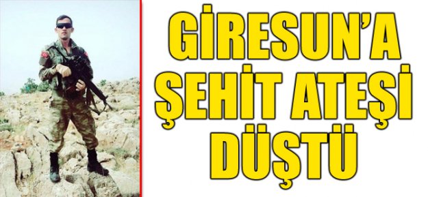 Giresun'a Şehit Ateşi Düştü