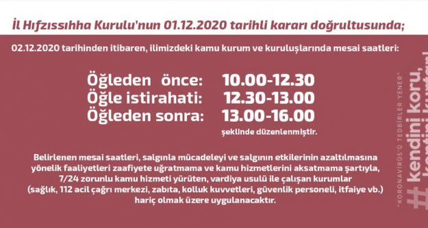 Kamu kurum ve kuruluşlarında mesai saatleri...