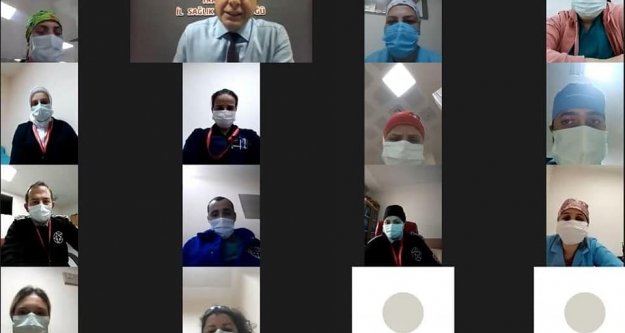 Kanuni Eğitim ve Araştırma Hastanesi personelleri video konferansta İl Müdürü ile buluştu.