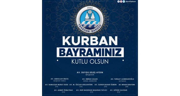 Kurban Bayramınızı tebrik ediyoruz