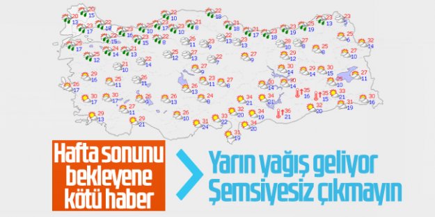 Meteorolojiden 6 ile yarın için yağış uyarısı