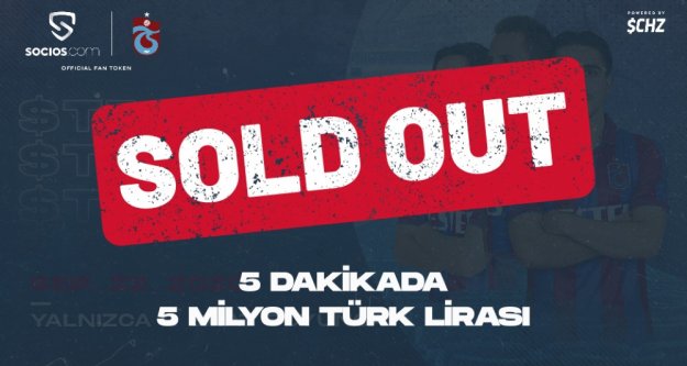 Taraftar Token 5 dakika içinde 5 milyon TL gelir sağladı!