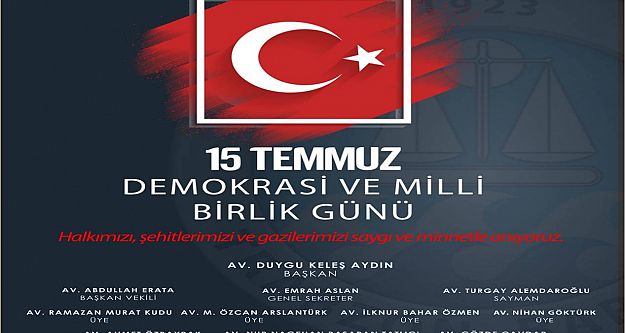 Trabzon Barosu 15 Temmuz Mesajı