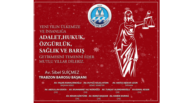 Trabzon Barosu Yeni Yıl Mesajı