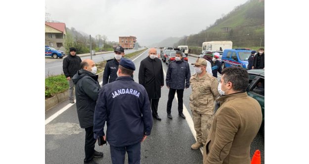 Trabzon'da kontrol noktalarını Vali denetledi.