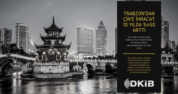 TRABZON'DAN ÇİN HALK CUMHURİYETİ'NE YAPILAN İHRACAT 10 YILDA 5,5 KATINA ÇIKTI