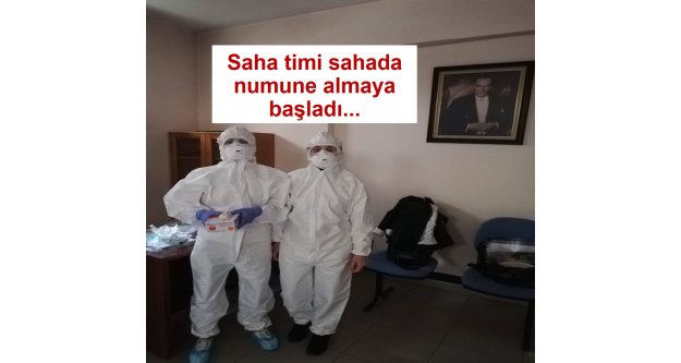 Trabzon İl Sağlık Müdürlüğü Saha timi sahada numune almaya başladı...