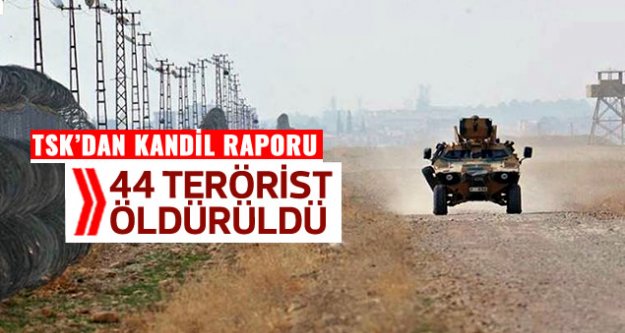 TSK: Kandil'de 44 terörist etkisiz hale getirildi
