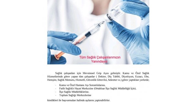 Tüm Sağlık Çalışanlarımızın Yanındayız.