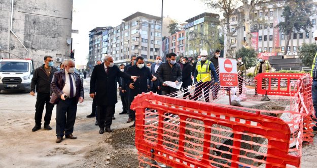 ZORLUOĞLU MEYDAN'DAKİ ALTYAPI ÇALIŞMALARINI İNCELEDİ